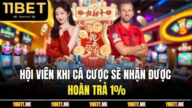 Hội viên khi cá cược sẽ nhận được hoàn trả 1%
